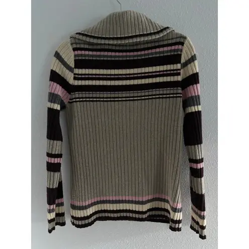 Bogner Virgin Wool Cashmere Sweater Women Medium Cream Tan Ski Ribbed Luxury Y2K Pink