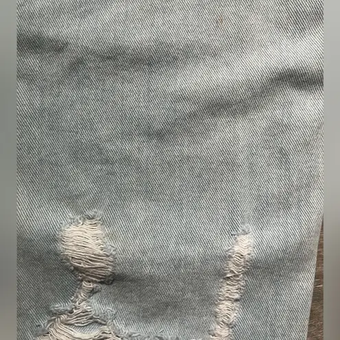 Flying Monkey Blue Light Wash Distressed Ankle Raw Hem Denim Jeans Size 27 Trend