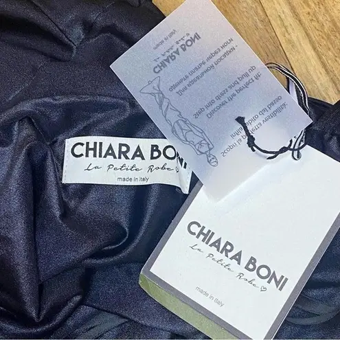 Chiara Boni ✨SALE La Petite Robe Black Marghetta Ruched Maxi Dress Gown Sz 2