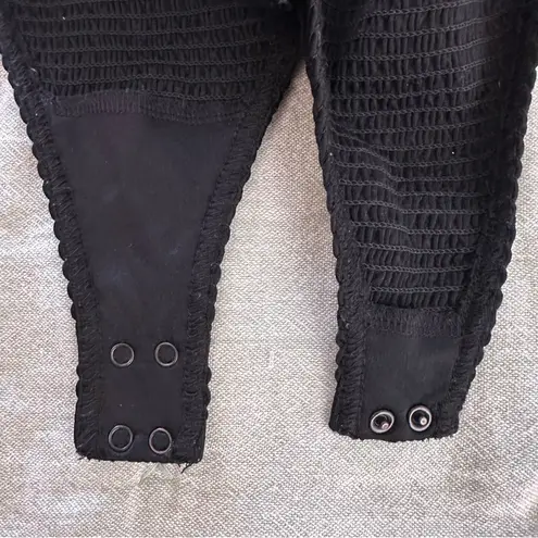 ALLSAINTS Tilly Shirred Black Bodysuit Size 2