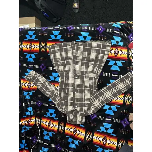 Last Kiss Women's Small Plaid Double Breasted Peacoat/ Jacket Pre-owned