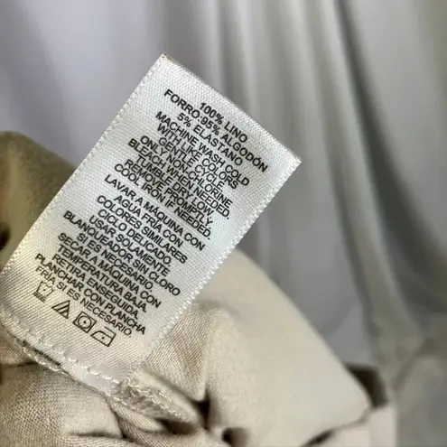 Company Ellen Tracy Linen Blend Skort Beige Drawstring Waist Lined Size S Tan