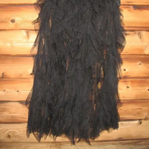 Mac Duggal 27119 Womens Sequin Mini with High Low Ruffle Tiered Train Dress Gown