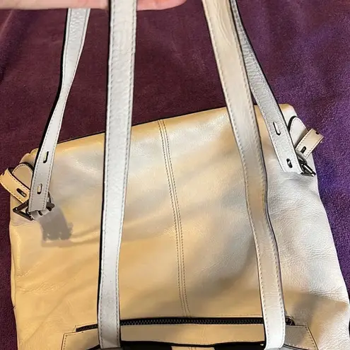 Botkier backpack white leather silver colored studs lots of zippered pockets EUC - Image 11