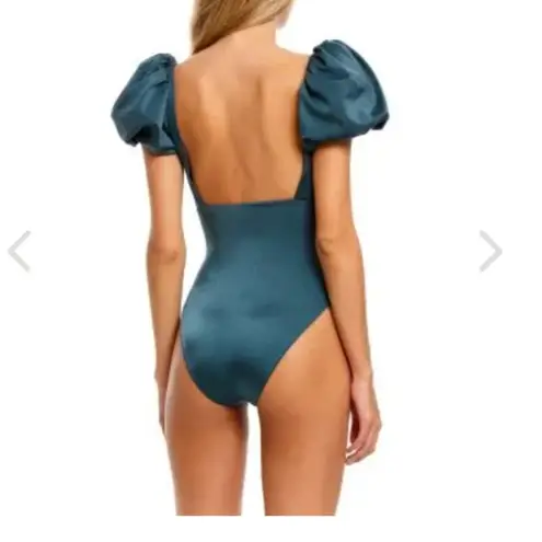 Agua Bendita Papier Palma One Piece Puff Sleeve Swimsuit Blue Size Small