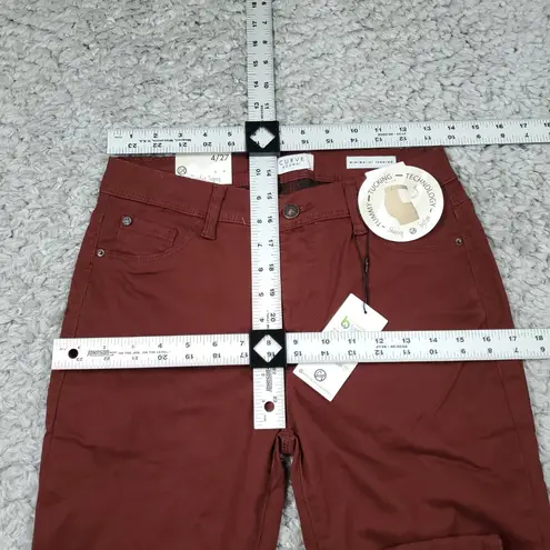 Curve Appeal Twill Minimalist Jegging Pants Stretch Dark Brown Women's Size 4 27