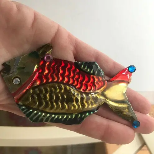 Fish Pin Brooch Handmade Whimsical Vintage Beach