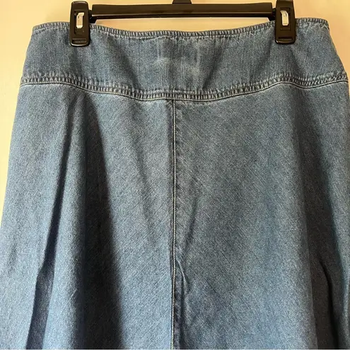 JM Collection š Blue Denim Midi Skirt with Zipper