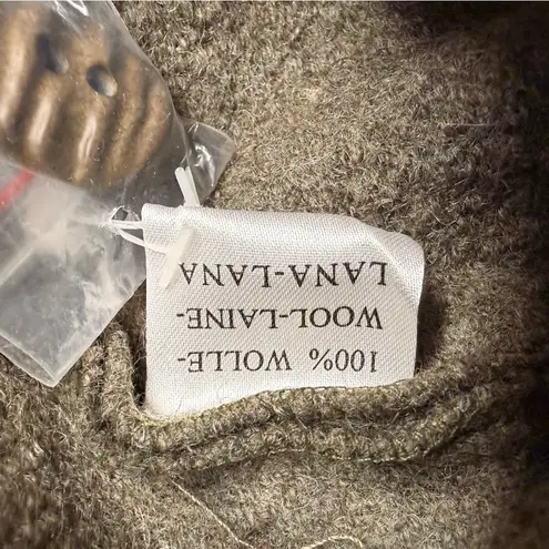 Solo 100% Wool Trachten Jacket Blazer Austrian Folk Loden Horn Buttons Size 10 Brown