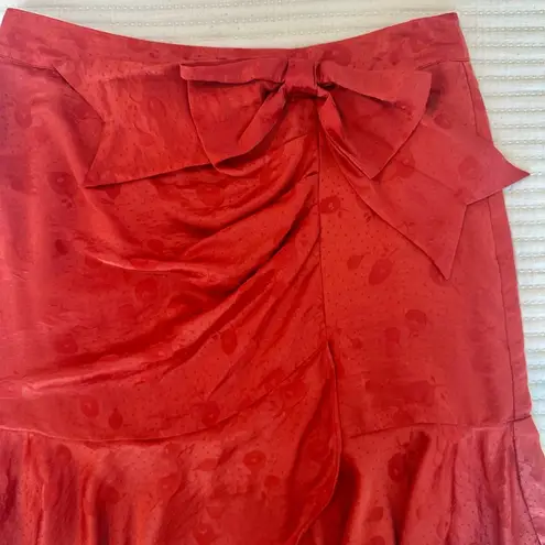 The Kooples Mini Wrap Silk Skirt with Ruched Ruffle & Bow