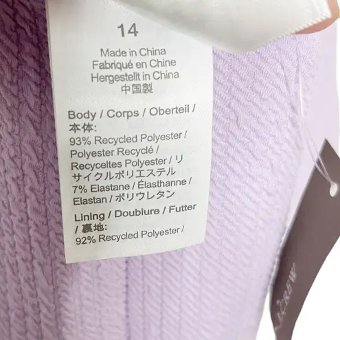 J.Crew  NWT One Piece Swimsuit Women’s Size 14 Purple Textured Square Neck