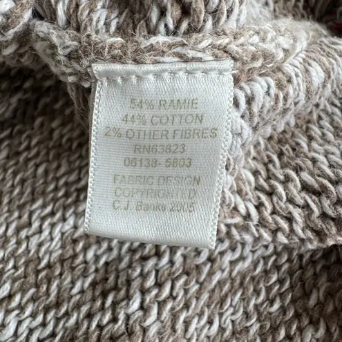 Vintage C.J. Banks Heather Brown Black Red Hand Embroidered Cardinal Sweater X Size XL