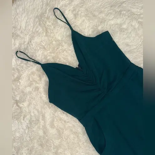 Dress the Population NWT Emmet Gathered Crepe Wide Leg Jumpsuit, Pine Size M