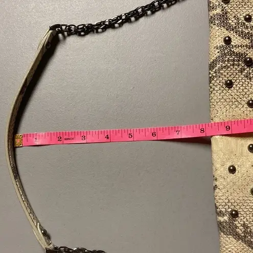 Rafe New York Snakeskin & Metal Stud Purse/Clutch Gray