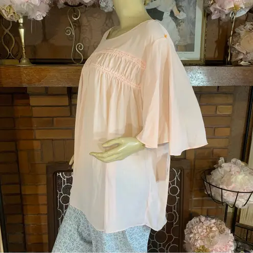 Valerie Stevens BLUSH PINK FLOWY TUNIC BLOUSE NWT (3X)