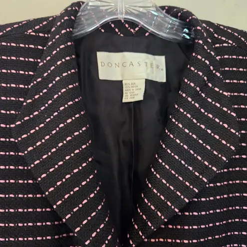 Doncaster Black and Pink Striped Silk Blend Jacket