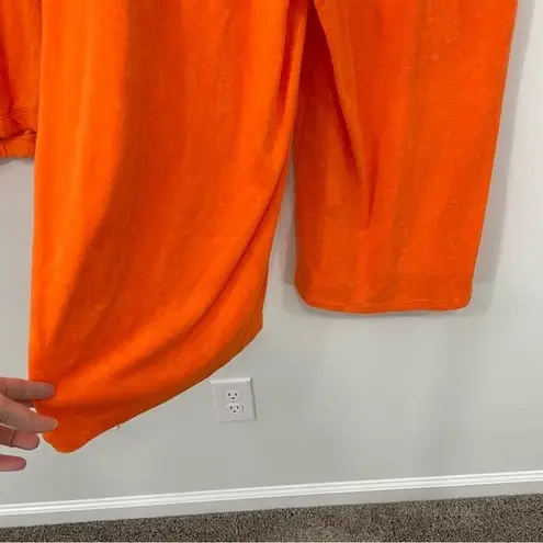 New York & Company Loop Terry Top and Wide Leg Pants Size XL Orange and Pink