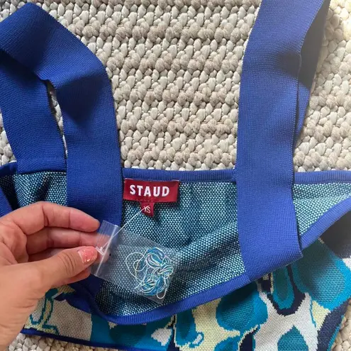 STAUD  Zola Crop Top Squareneck Pacific Paradise