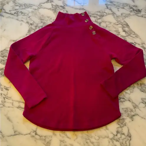 J.Crew NWOT  wide button collar sweatshirt rasberry pink Sz XS marks inside collar