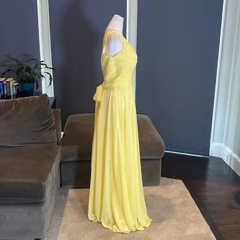 Women’s Yellow Full Length Chiffon V