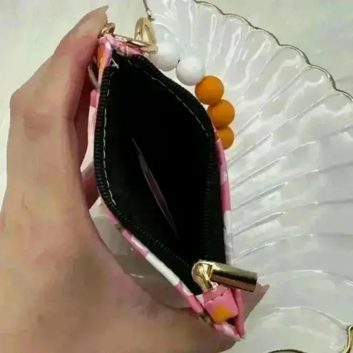 Floral Wristlet Card Wallet Pink