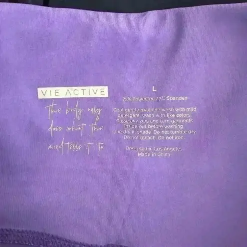 Vie Active Purple Solid Activewear Leggings sz L NWT Size L