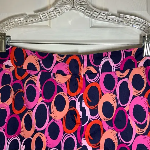 Pappagallo Navy/Pink/Orange Print Cropped Capri Pants 14