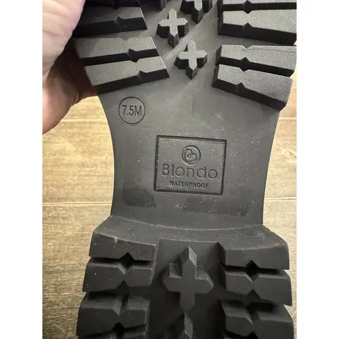 Blondo Women's Black Leather Boots Size 7 1/2 Moto Waterproof Grunge