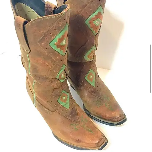 Durango  Western Cowboy  Cowgirl Boots Turquoise Diamond Leather Size 7