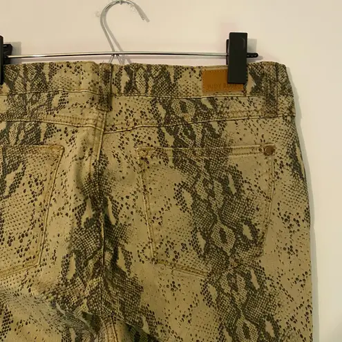 Judy Blue Skinny Fit Snake Print Jeans Brown Green High Rise Women size 11 / 30