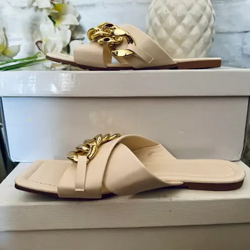 Boutique Faux Leather Chain Sandals