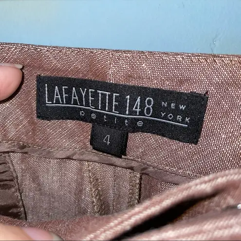 Lafayette 148 Wide Leg Linen Blend Crop Pants Size 4 Petite