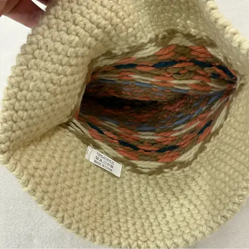 Crochet Knitted Casual Fisherman Jacquard Beige Outdoor Bucket Hat Cap Women’s