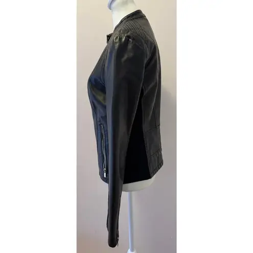 EXPRESS  Faux Leather Moto Jacket Zipper Size S (streetwear minimalist)