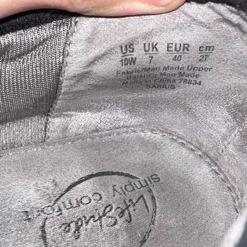 Life Stride Slip-On Black Zipper Sneakers