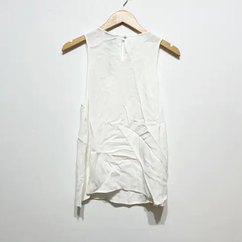 Karina Grimaldi NEW Fringe Tassel Sleeveless Scoop Neck Tank Top White Large