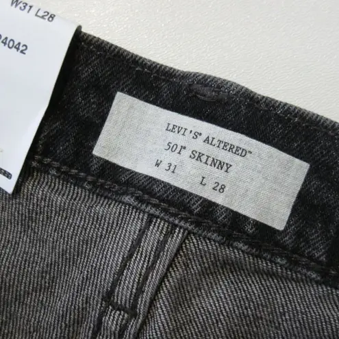 Levi's NWT  501 Skinny in Read Em & Weep Altered Seamed Stretch Jeans 31 x 28