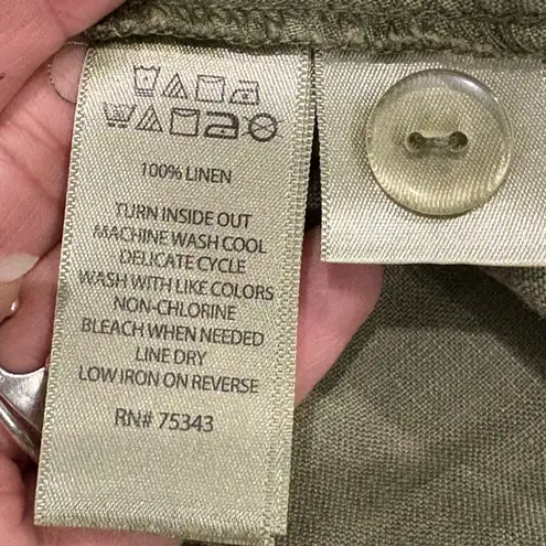 Artisan NY Khaki A-Line Skirt 100% Linen Size 4