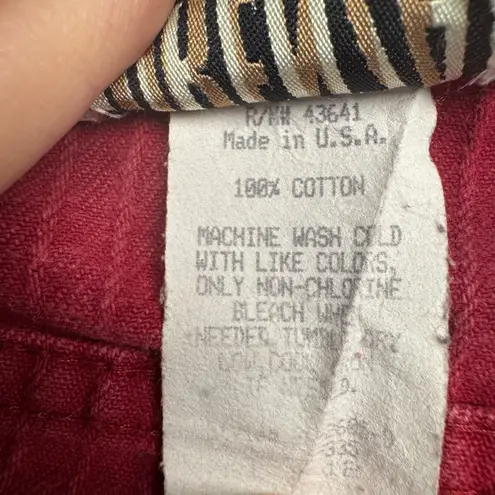 Forenza Women's reddish Pink Pinstripe Corduroy Pants High Waisted Straight Leg