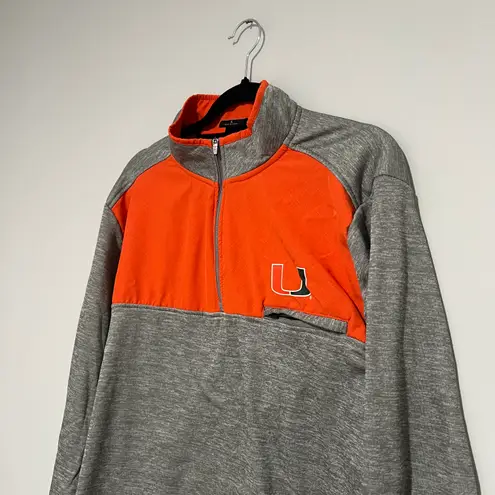 Colosseum University Of Miami Gray Orange Pullover Jacket