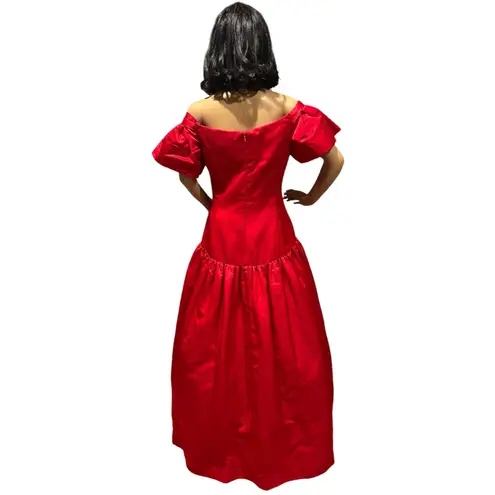 Vintage 80's Scaasi Boutique Red Satin Off