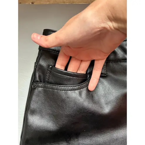 Women's Black Vegan Leather Pleather Pants Size 18 High Rise Boot Cut