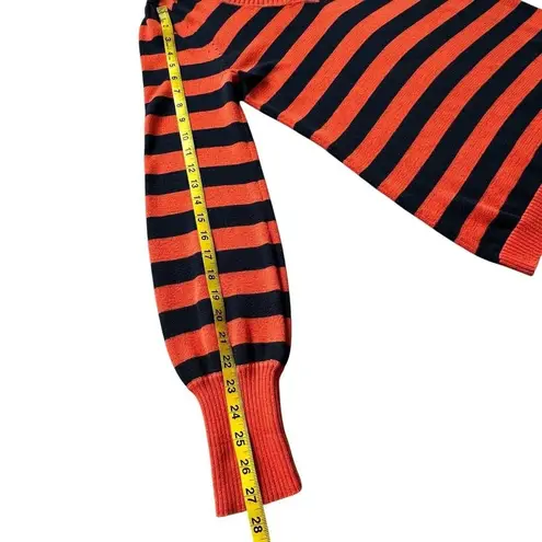 VTG Ralph Lauren Polo Jeans Company Knit Sweater L Orange Blue Striped Preppy Size L