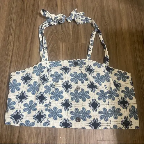 Agua Bendita x Target Coral Tie Faux Button Front Top