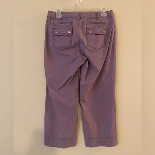 Athleta  8 Pocket Purple Adjustable Waist‎ Cargo Capri size 8
