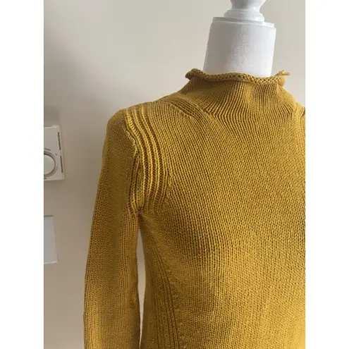 J Crew Always Oarsman Roll Neck Sweater Womens XXL Sunflower Yellow Gold Preppy Size XXS