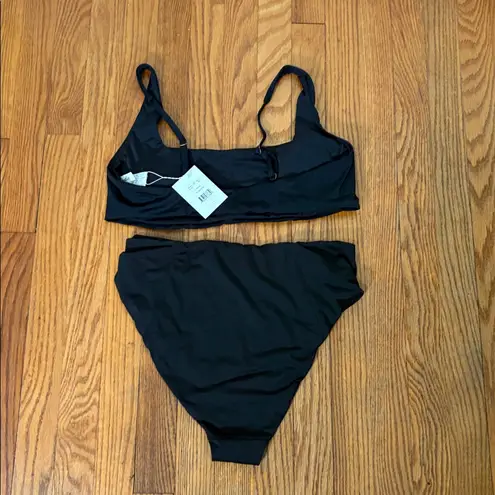 ANDIE Bikini Set Havana top High Waisted Cheeky Bikini Bottom Black Large NWT