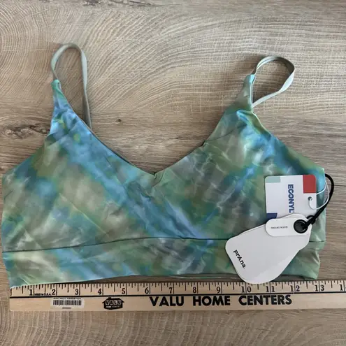 prAna Swim Top Willow Falls Reversible Mirage Blue Print Green Bikini Top Small