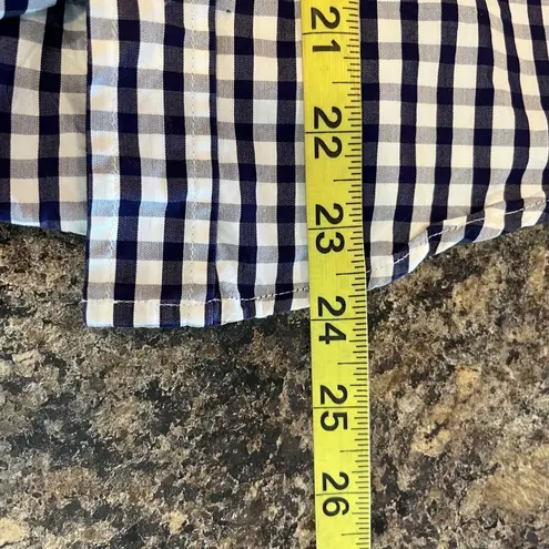 Frank & Eileen Barry Gingham Check Shirt XS Navy White Cotton Button Down