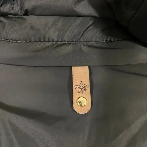 Mackage Women's Green Cynthia Black Leather Sleeve & Trim Parka Size XS